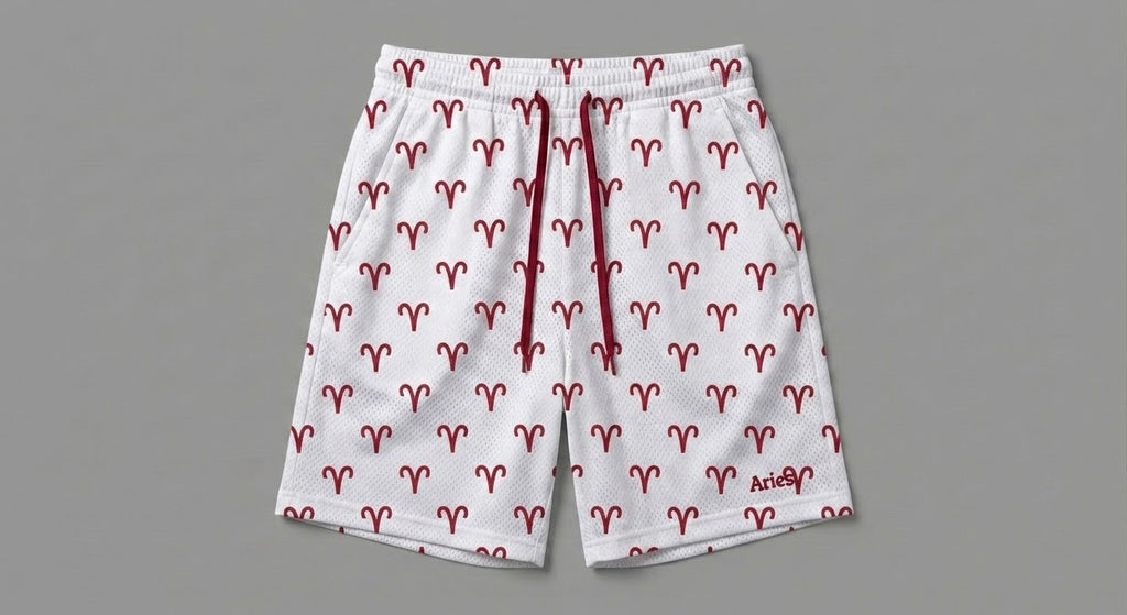 Zodiac Print Basketball Shorts