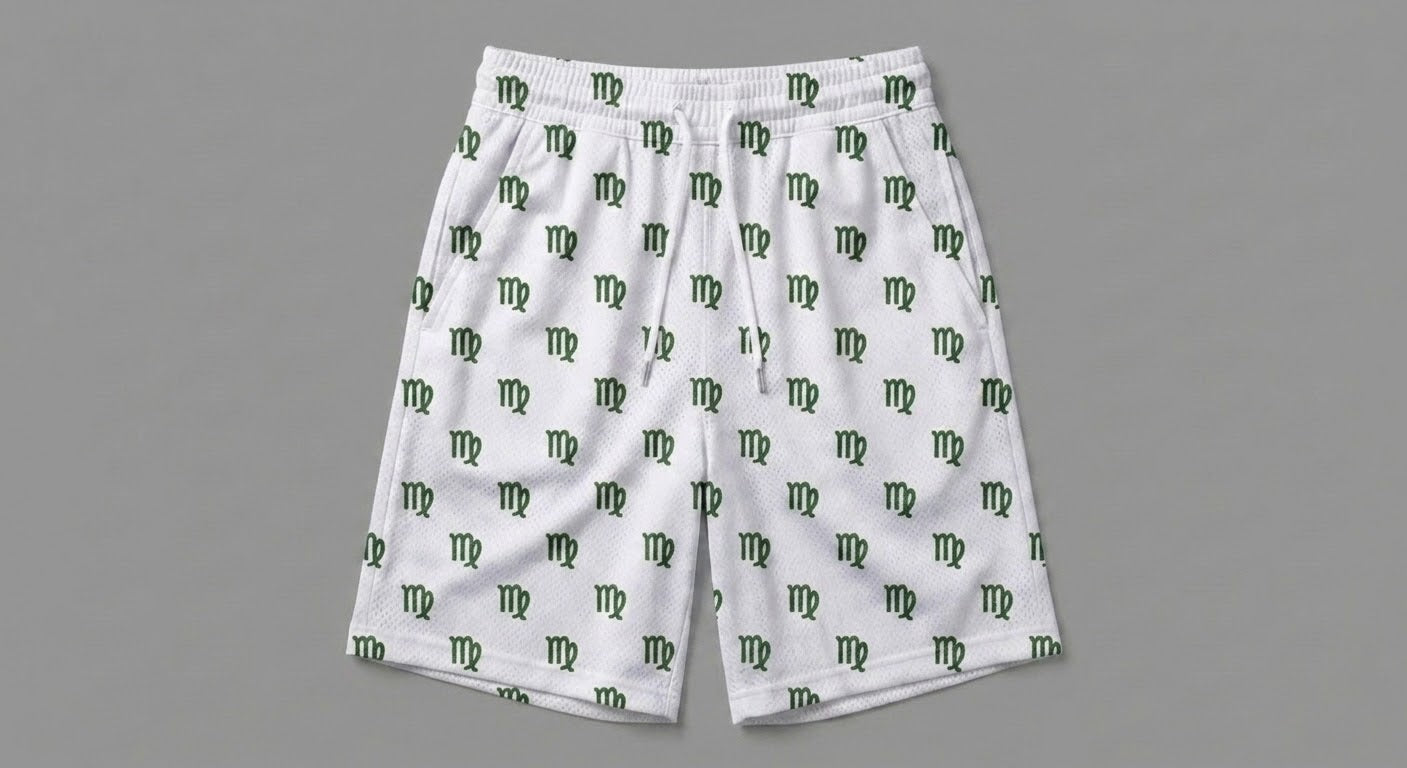 Zodiac Print Basketball Shorts