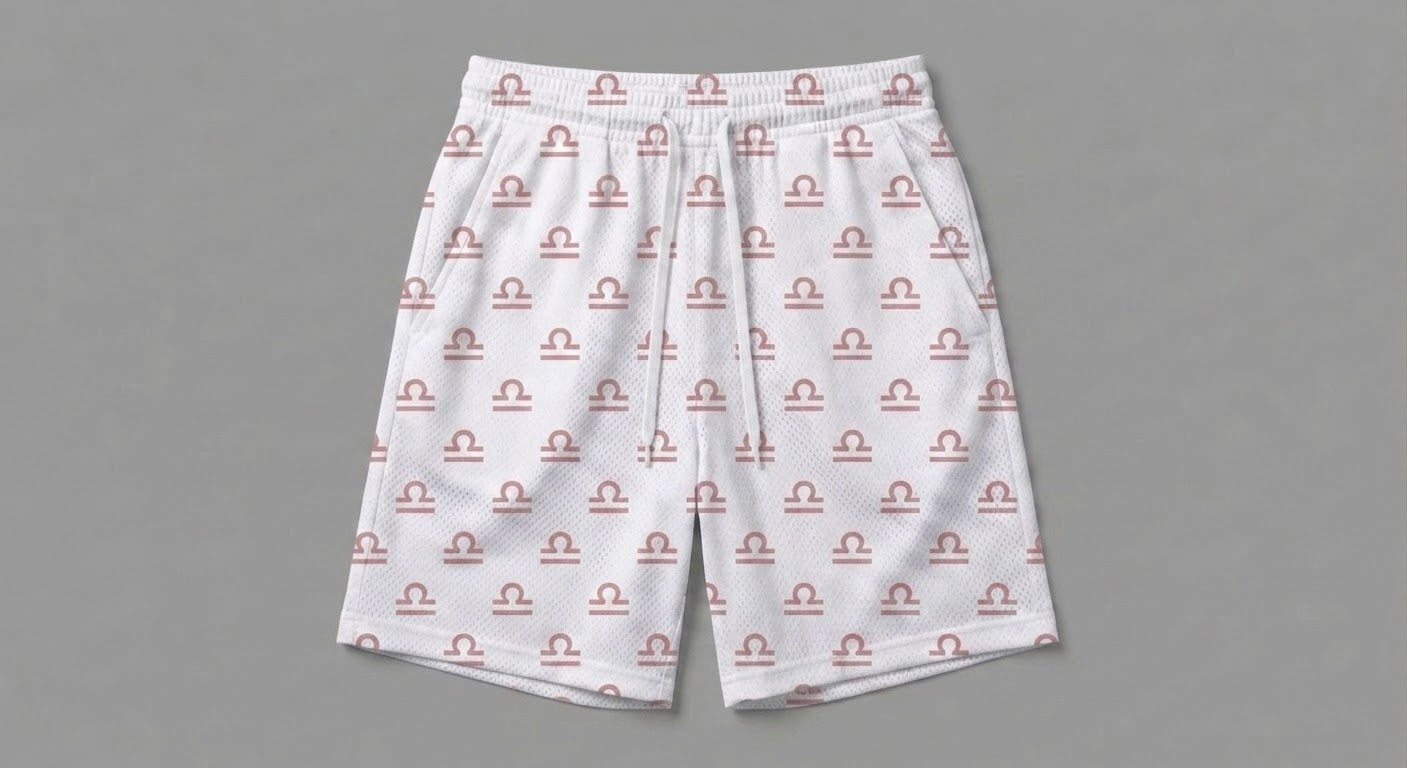 Zodiac Print Basketball Shorts