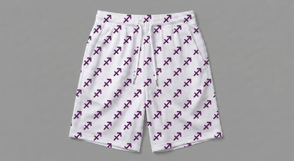 Zodiac Print Basketball Shorts