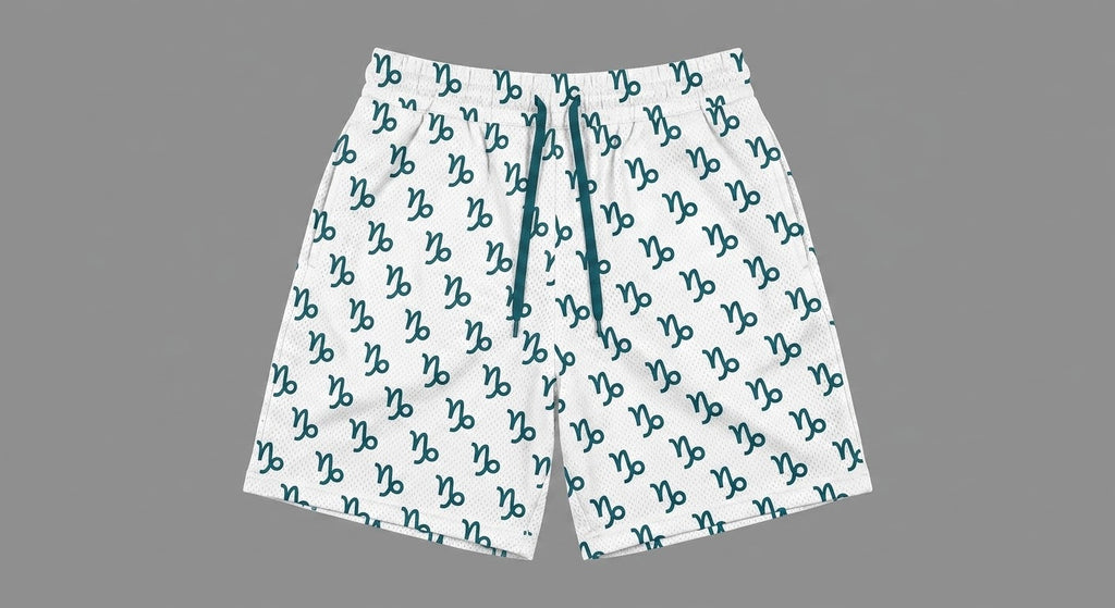 Zodiac Print Basketball Shorts