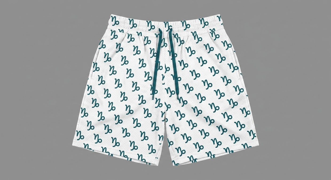 Zodiac Print Basketball Shorts