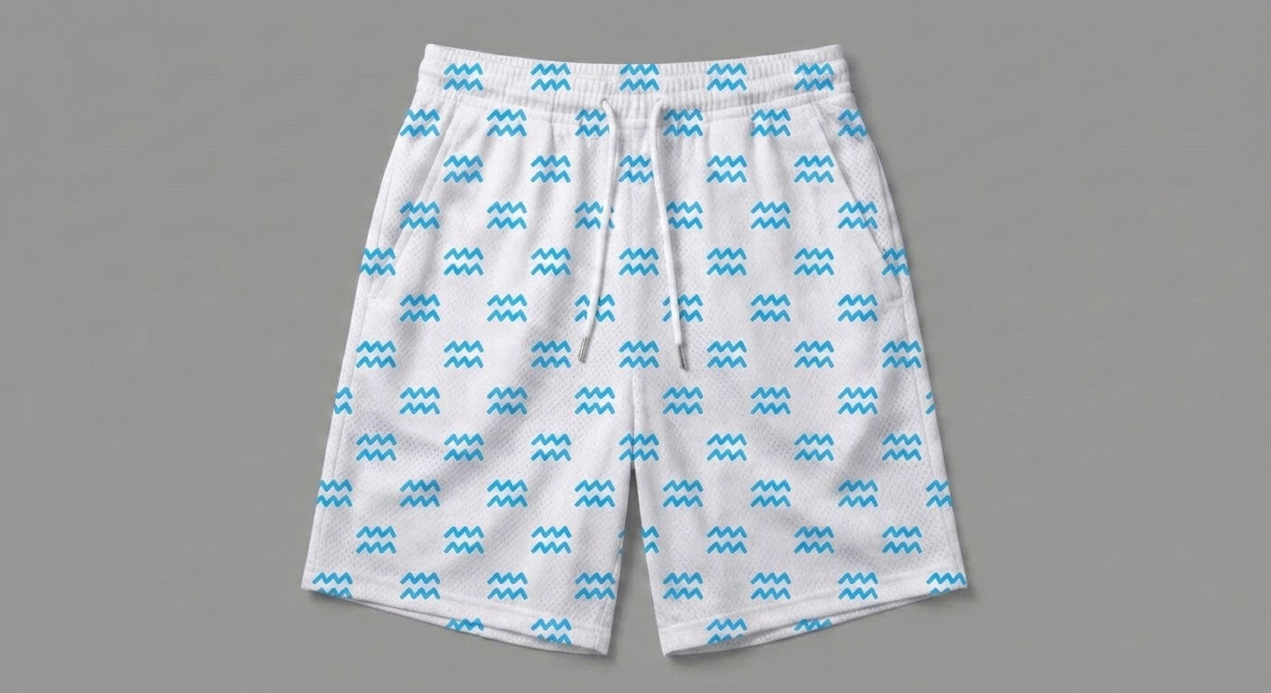 Zodiac Print Basketball Shorts