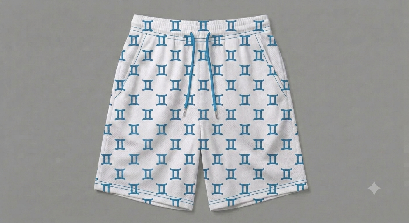 Zodiac Print Basketball Shorts