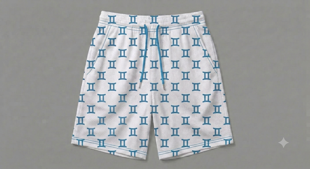 Zodiac Print Basketball Shorts
