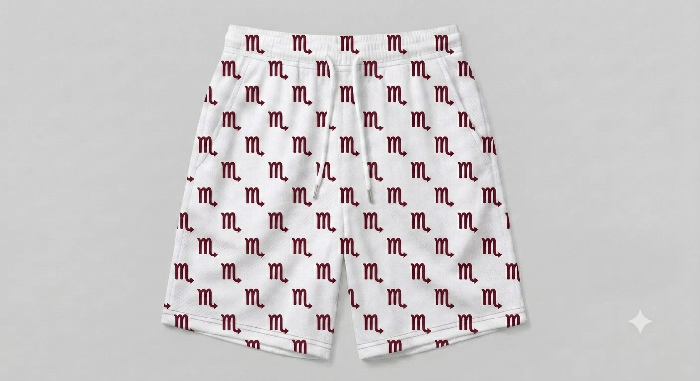 Zodiac Print Basketball Shorts