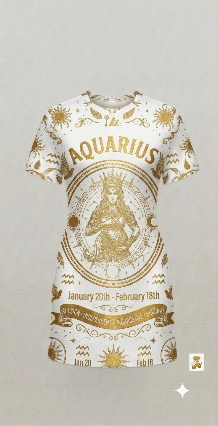 Golden Zodiac Sign Dress Collection