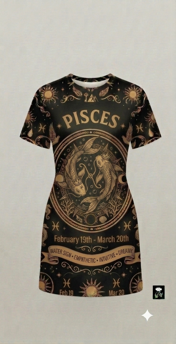 Golden Zodiac Sign Dress Collection